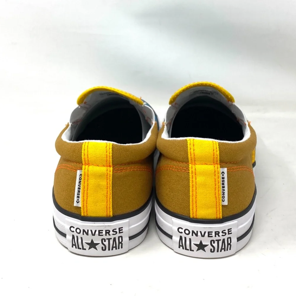 Converse Ctas Slip On Low Brown Blue Canvas Men’s Sneakers Custom 171852C-BLBRY - Picture 6 of 9